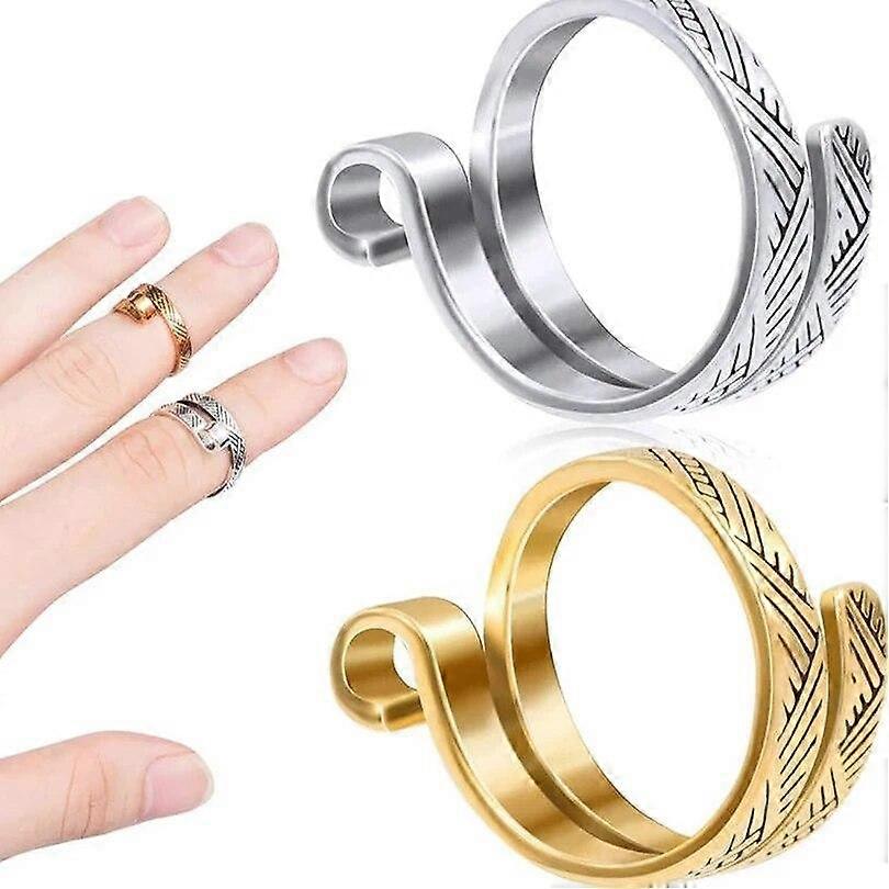 1Pcs Knitting Loop Adjustable Open Ring Webbing Jewelry Crochet Knitting Finger Wear Thimble Yarn Guide Tools Sewing Accessory