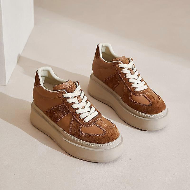 Thick Bottom Leather White Shoes Height Increasing Shoes
