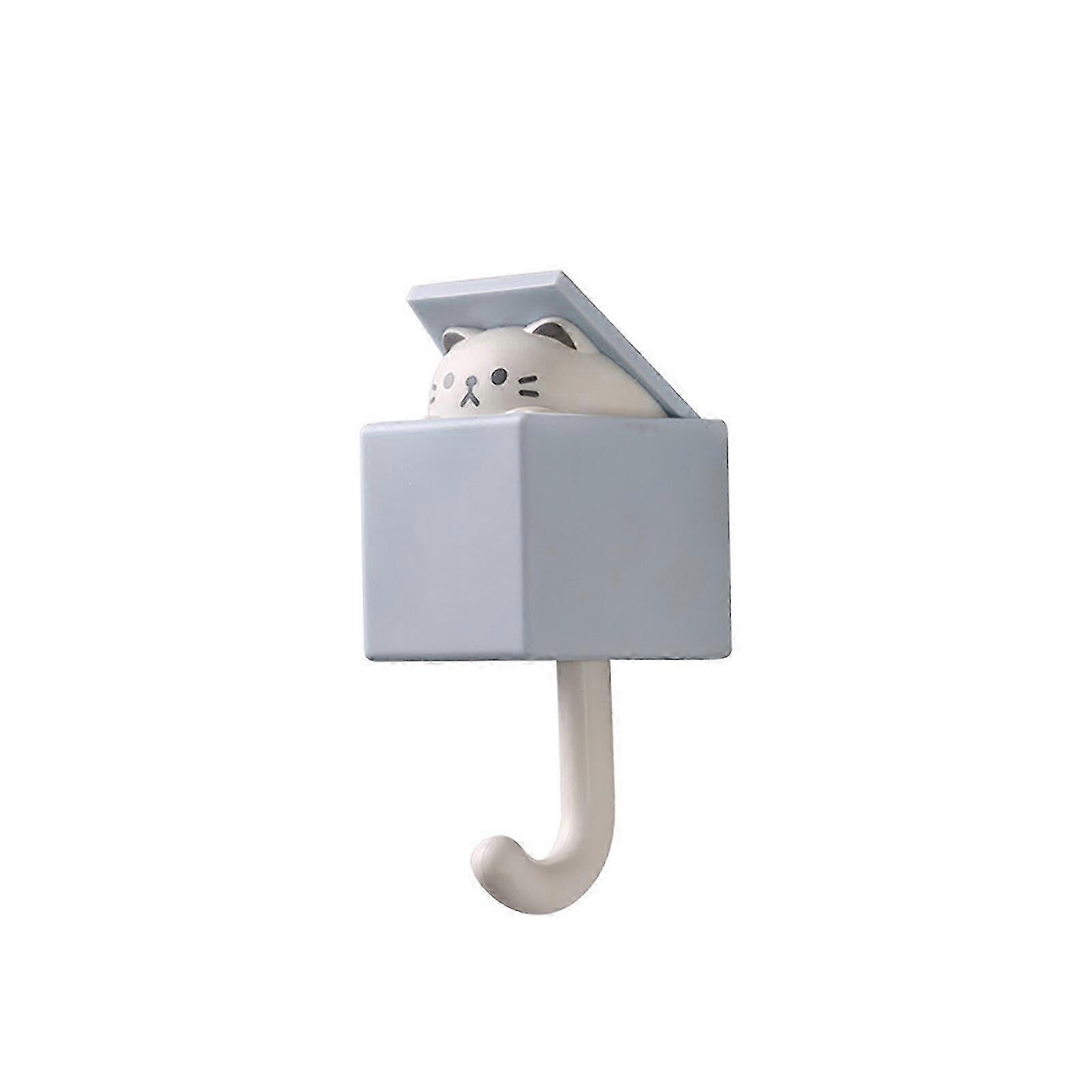 Γάντζος τοίχου γάτας κινουμένων σχεδίων ABS διακοσμητική σχάρα 1.5kg 10.5x5cm πολύχρωμοι γάντζοι κατοικίδιων ζώων - γκρι