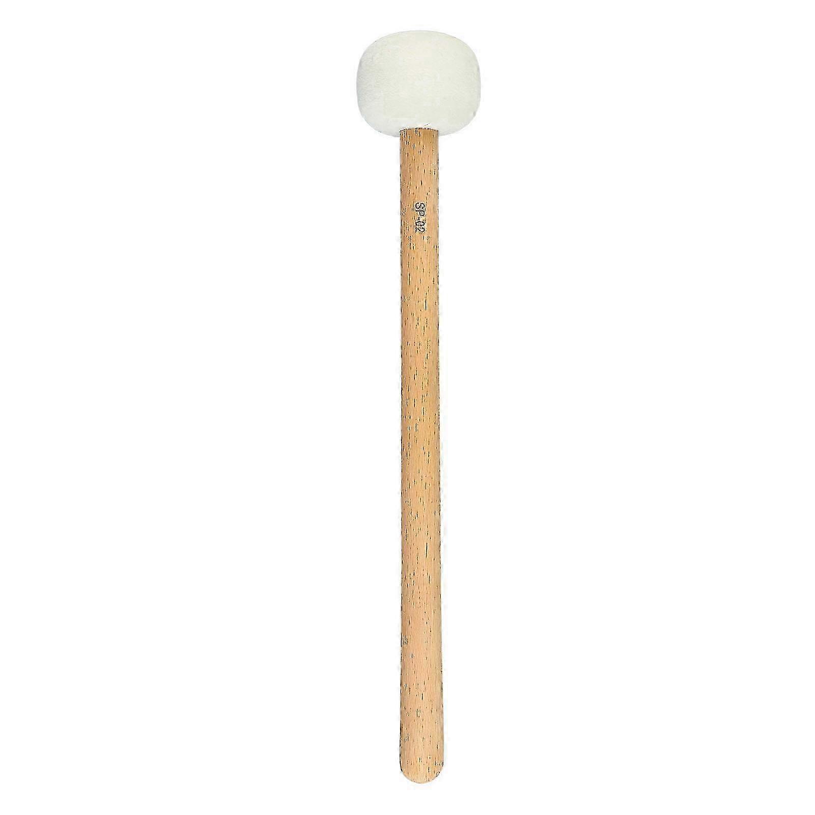Drum Mallet Αντιολισθητικό Μπάσο Drum Percussion Stick Hammer Ξύλινο Μουσικό Drumstick με Soft Felt White SP 02 32cm