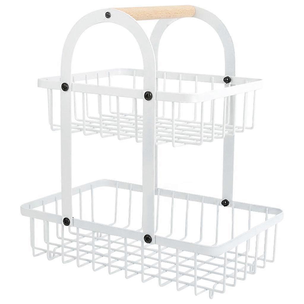 2 Tier Metal Fruit Bowl Bread Baskets for Kitchen Vegetable Fruit Detachable