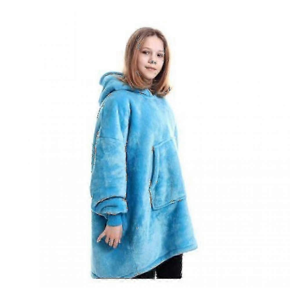 Blankets Hooded Blanket Pullover For Children Light Blue