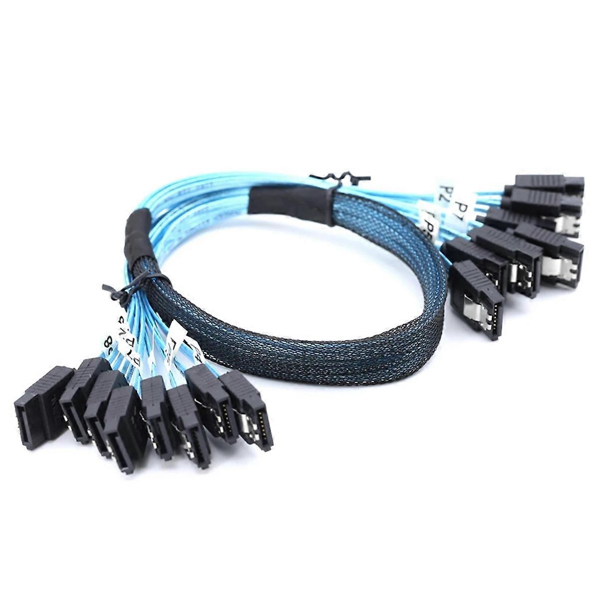 8 Pcs SATA Cable Set 8 Set SATA 3.0 Cable PC SATA Cabl SAS 7Pin 6Gbps Data Cable for Hard Disk SSD