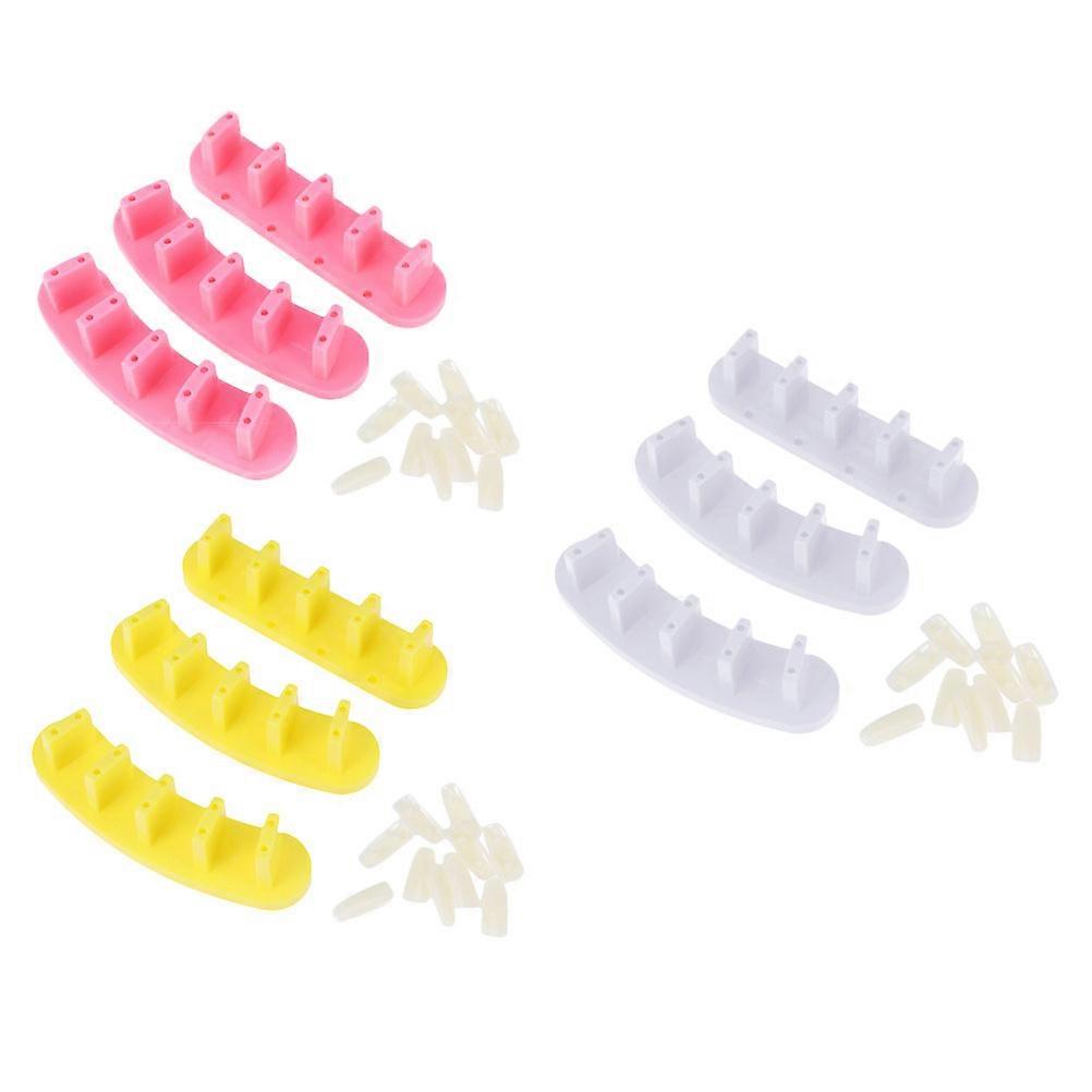 Durable Plastic Nail Stand for Art Display and Practice 9pcs Set Ideal for Salon Home Use Assorted