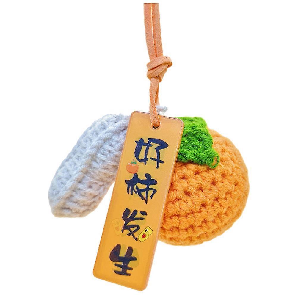 Car Mirror Hanging Rearview Mirror Ornament Round Appearance Premium Yarn 1Pack