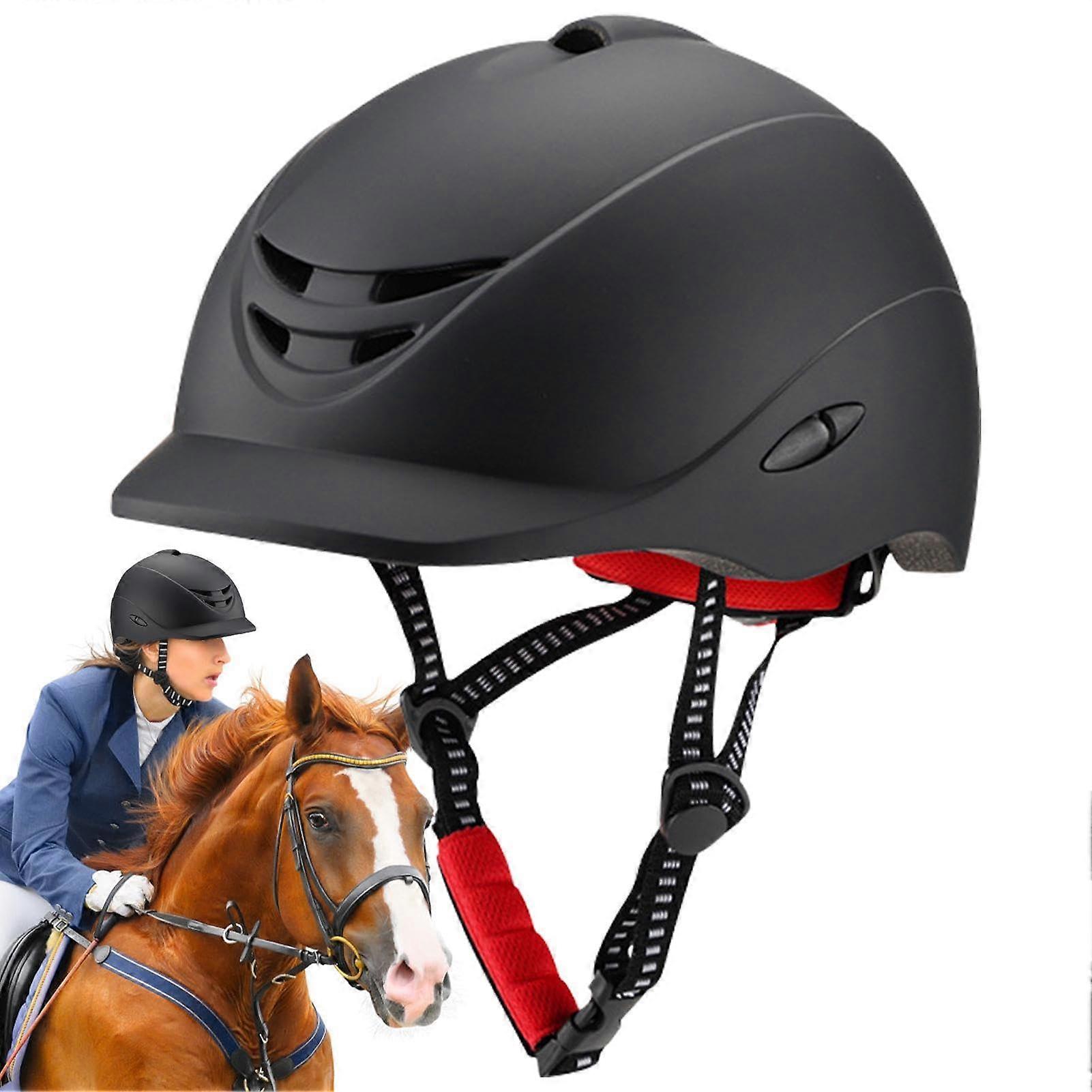 Equestrian Headwear - Adjustable Half Coverage Safety Hat, Breathable Ventilated Design for Riders, Comfortable Fit