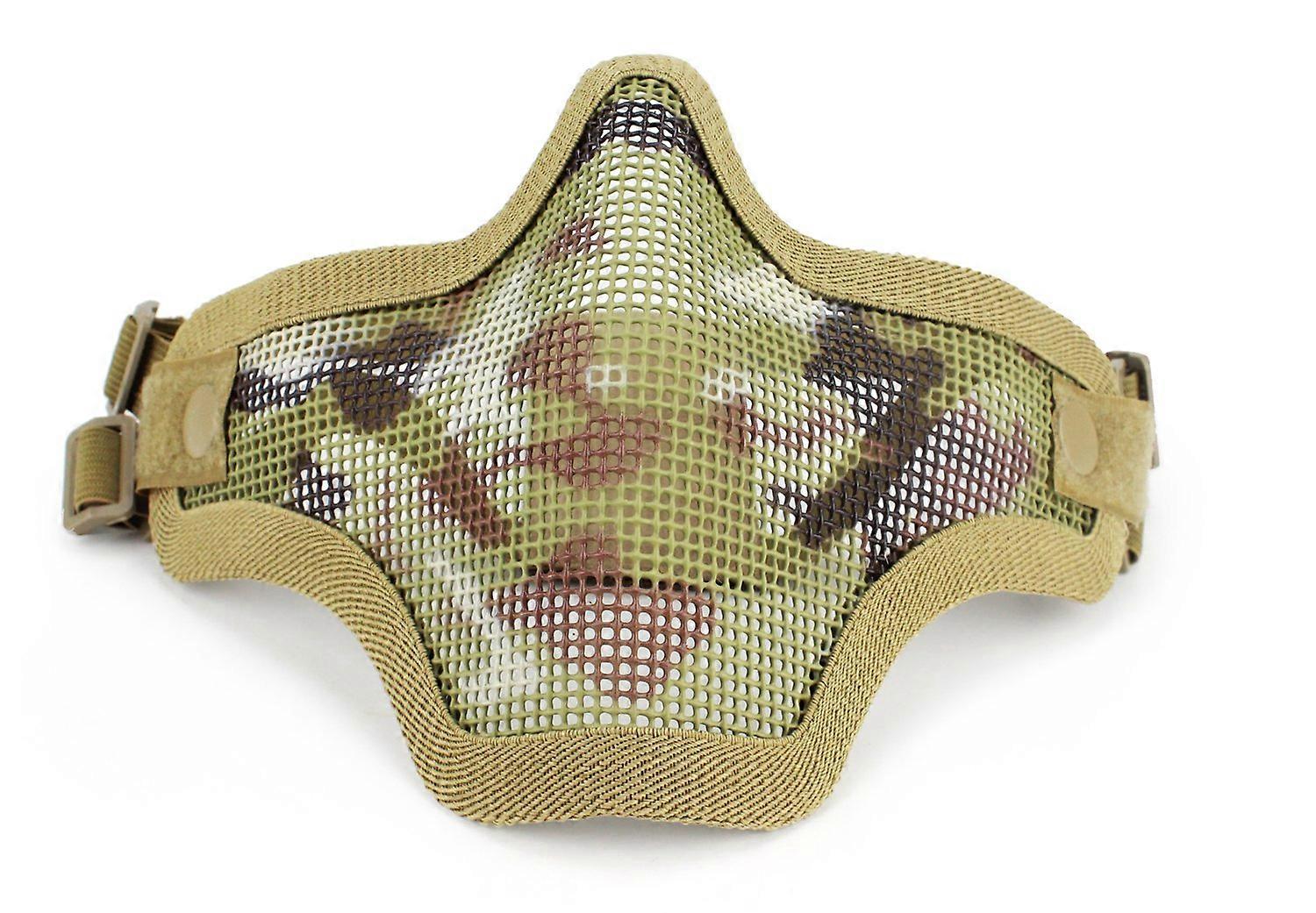 Tactical Half Mask Comfortable Protective Mask Metal Mesh for Hunting War Games Cosplay Military Paintball Airsoft Accessories Cp