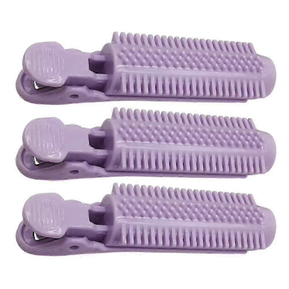 תסרוקת כלי שיער רולים שיער קליפ סלסול גל רך 3pcs שורש רולר עצמי אחיזה אביזר סגול