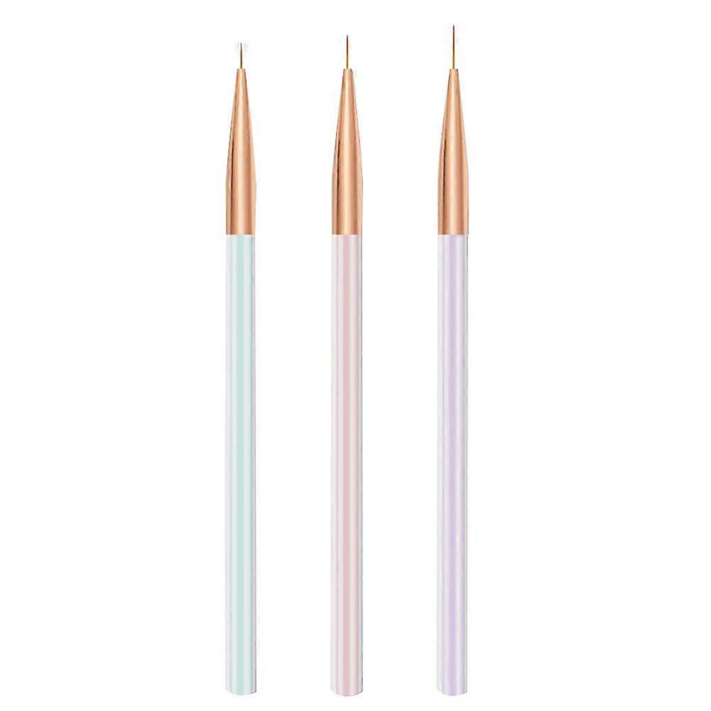3pcs Nail Art Pens with Durable ABS Material for Comfortable Holding and Stylish Design Assorted