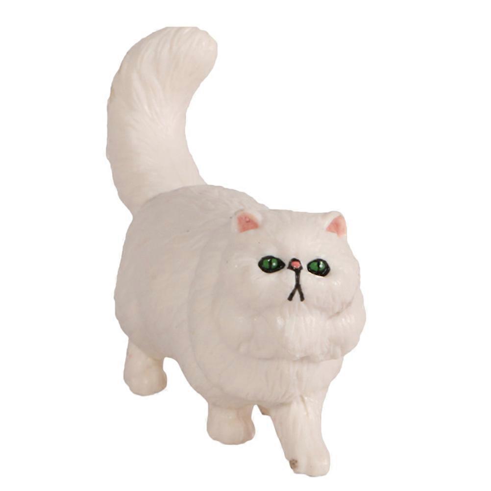 Realistic White Cat Figurine for Home Decoration, Photo Props, and Educational Use – Decorative Animal Ornament for Indoor Display