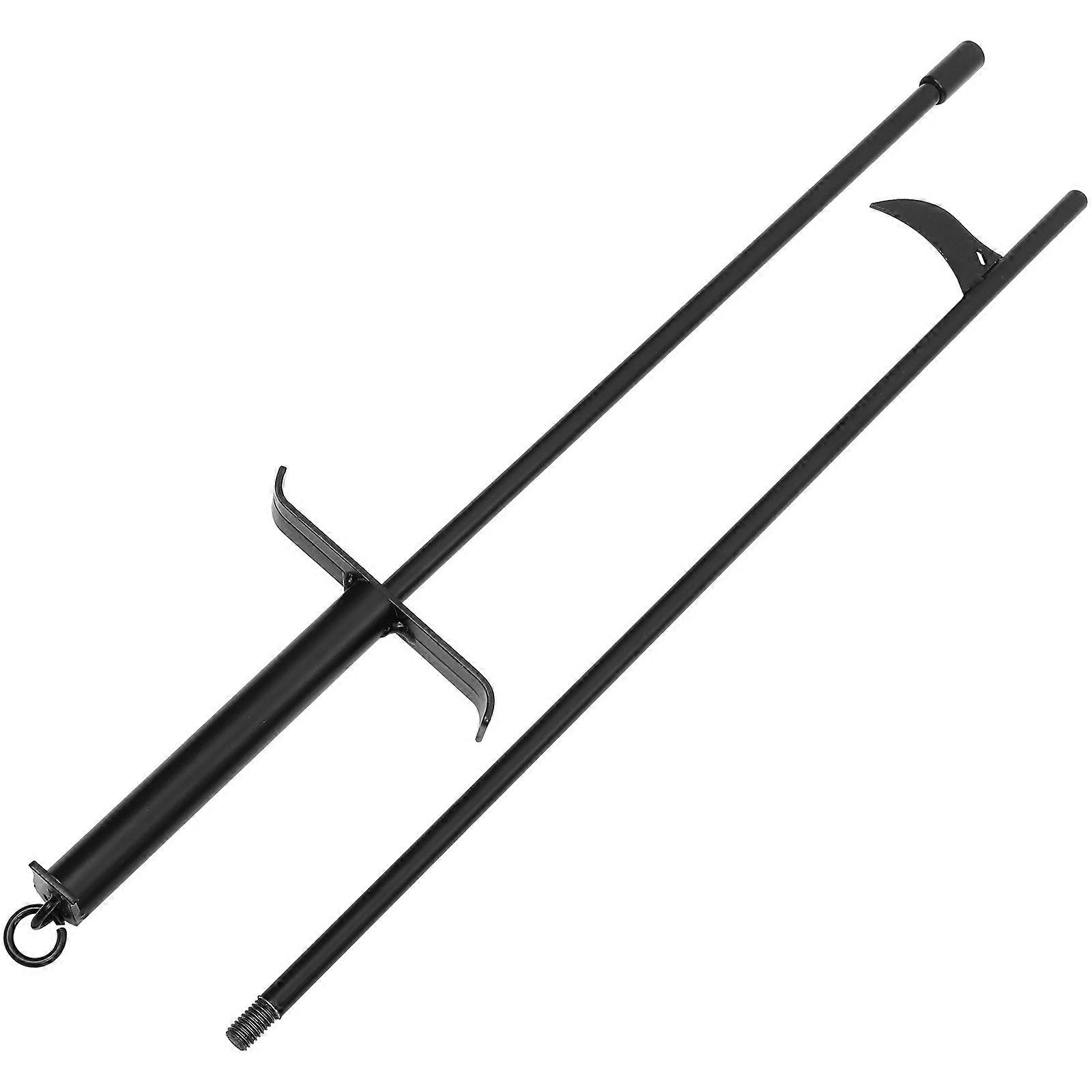 Fire Pit Tool Set Campfire Cooking Equipment Lighting Fire Simple Design Black 1Set