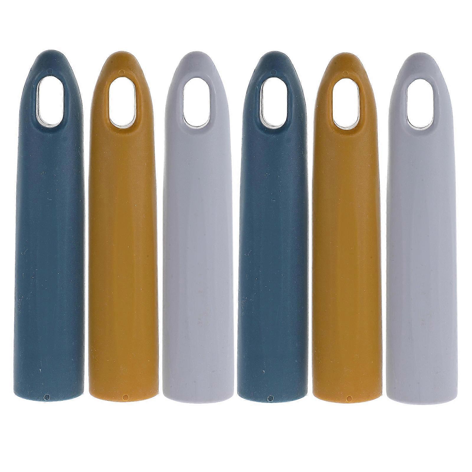 Mop Handle End Cap Mop Handle Tube Tail Hanger Accessories General Users Gray Antislip Texture 6Pcs