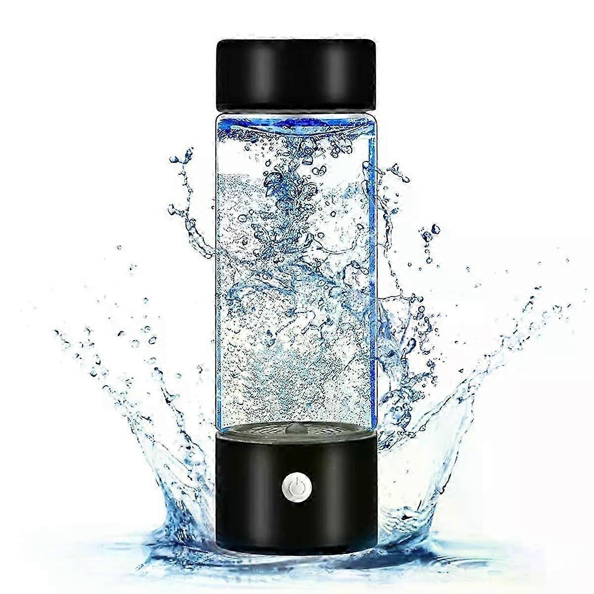 Hydrogen Water Generator Rechargeable Hydrogen Water Bottle Portable Hydrogen Water Ionizer Machine-Black