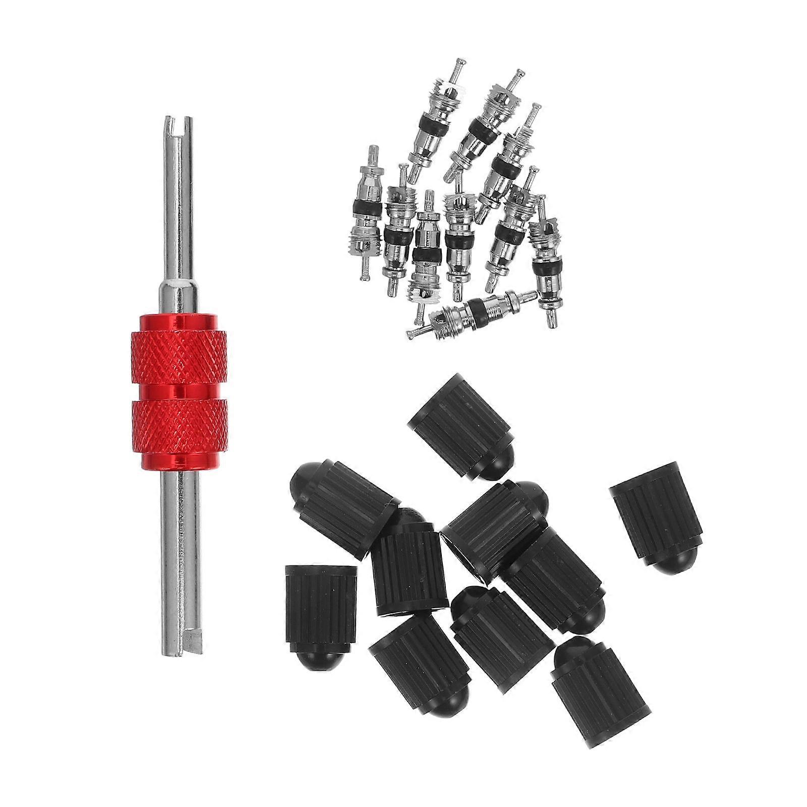 Tire Valve Stem Caps with Valve Core Removal Tool for Cars and Bikes, Dustproof and Stylish Design, Copper Core