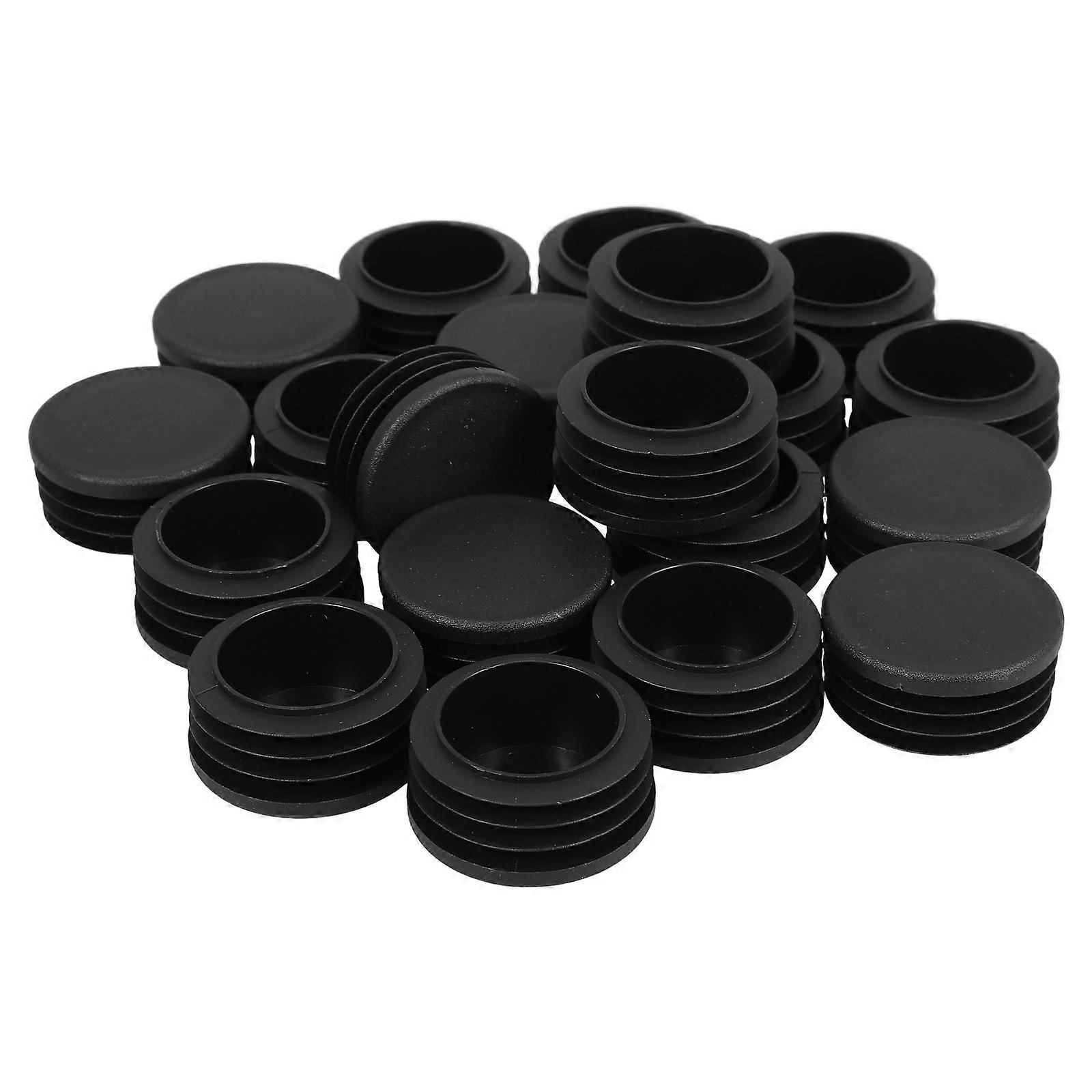 עגול פלסטיק תקע כובע איטום מתכת צינורות ריהוט 3.80X3.80X1.80 ס"מ שחור 20 יחידות