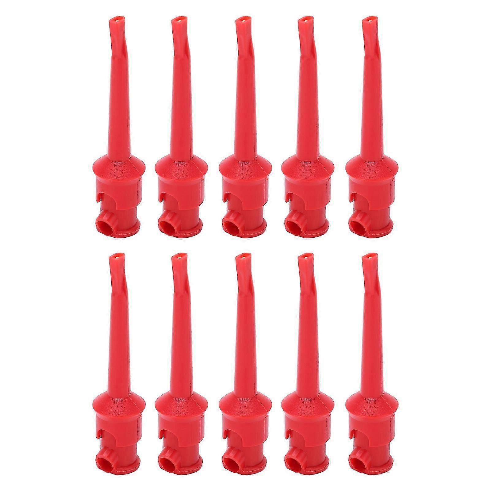 10pcs J.30007 Multimeter Test Hook Clip Soldering Electronic Test Hook for Voltage Testing Routine Circuit TestingRed