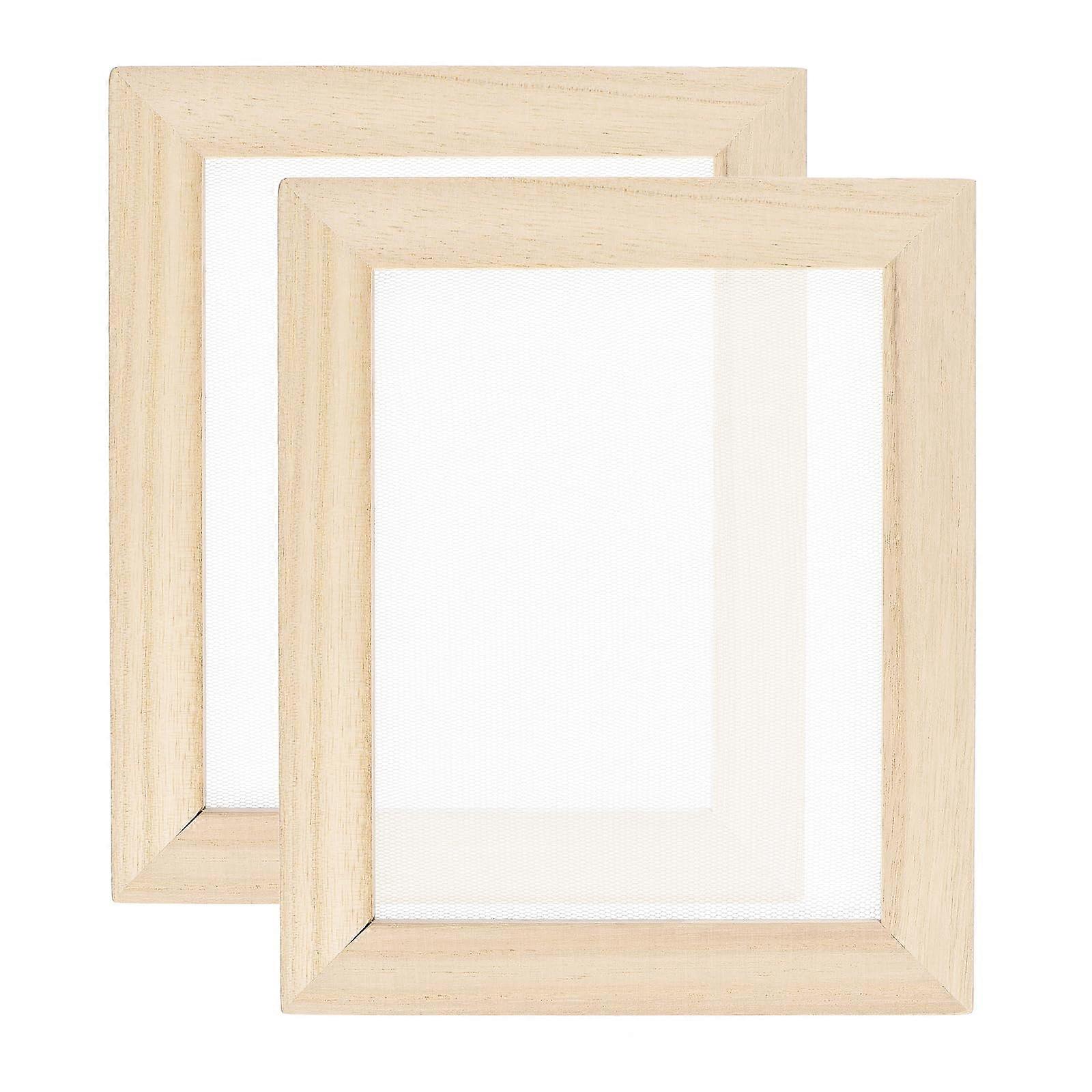 Paper Making Strainer, Wood, Paper Making, 18 x 15 cm, Paper Making, Frame Kit for Crafts, Cards, Bookmarks, 2 Pieces