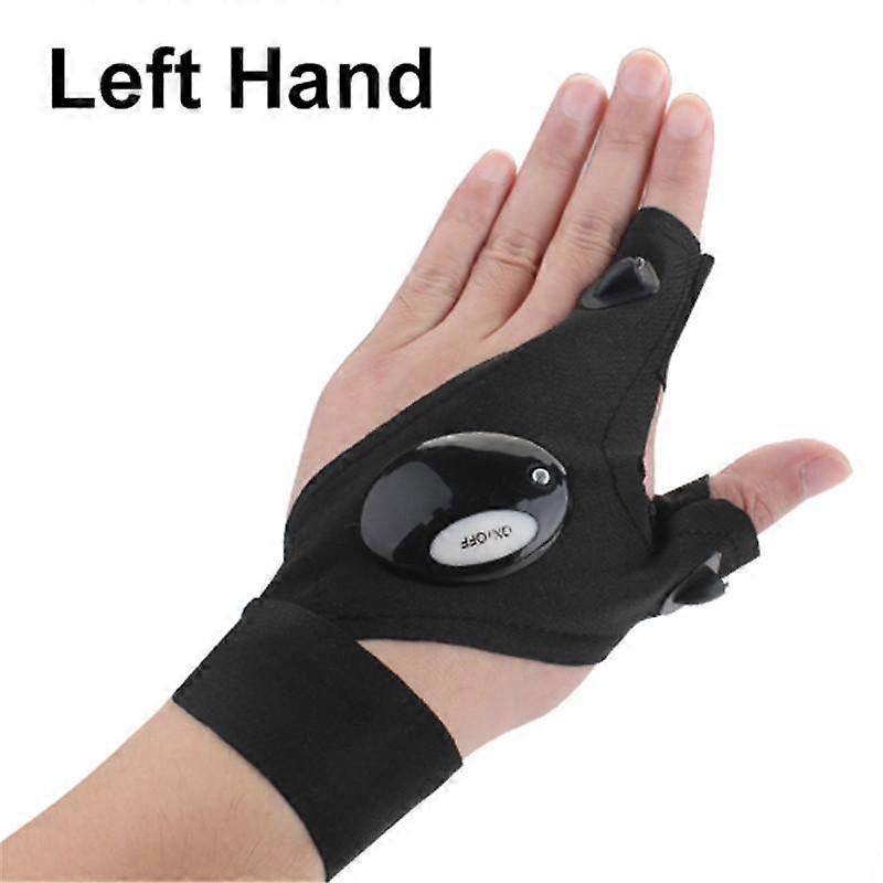 FTK Waterproof Fishing Gloves with LED Flashlight, Rescue and Riding Tools, Practical and Durable Fingerless Gloves