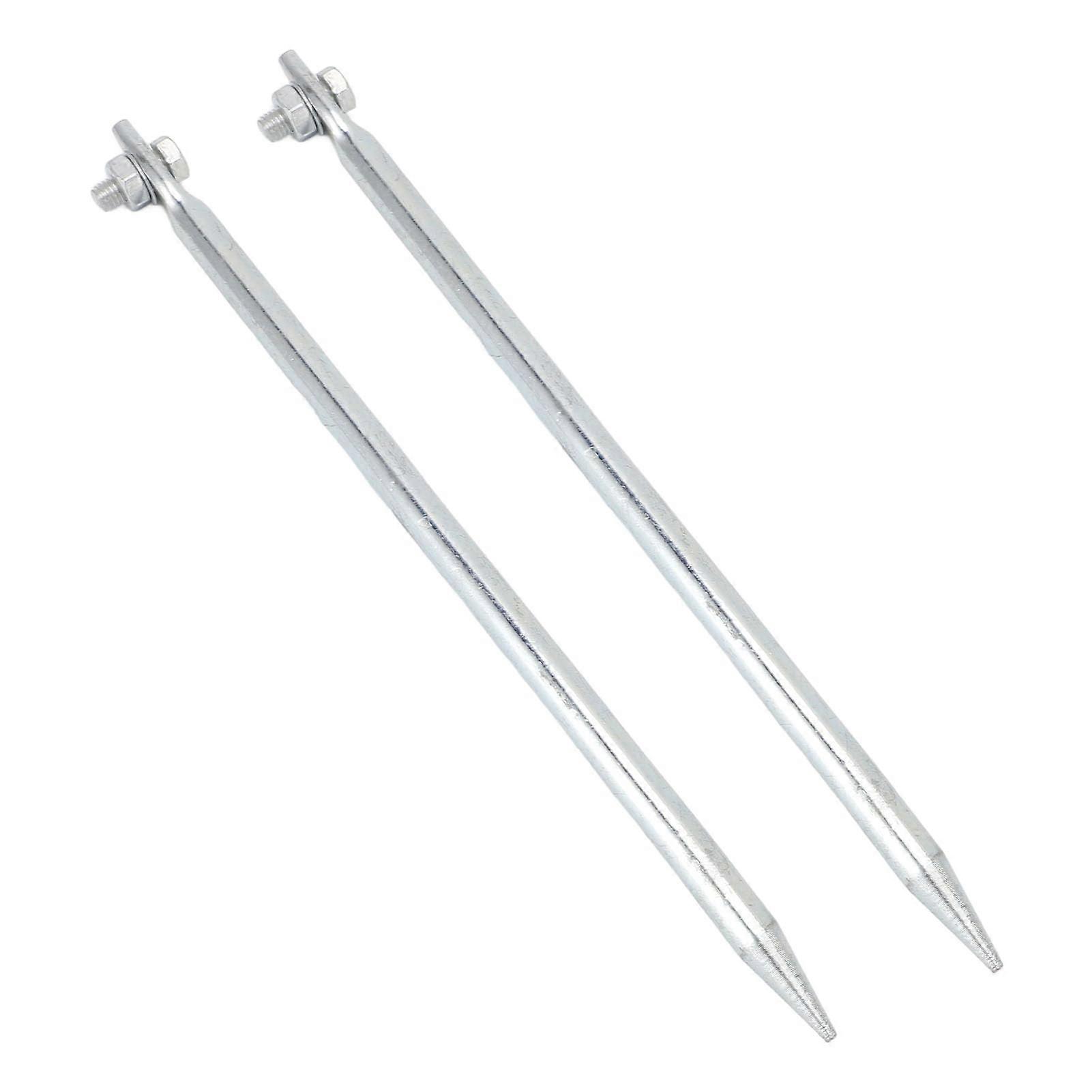 2 PCs Portable Grounding Rod Copper-Plated Iron Threaded Connection for Electric Fences Antennas 12x300 mm