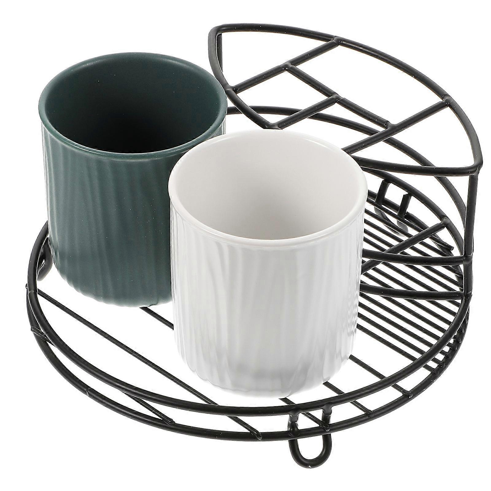 Sanitary Toothbrush Holder Iron Storage Stand Nordic Design Household Toothbrush Mugs 8X8X8.8CM 1Set