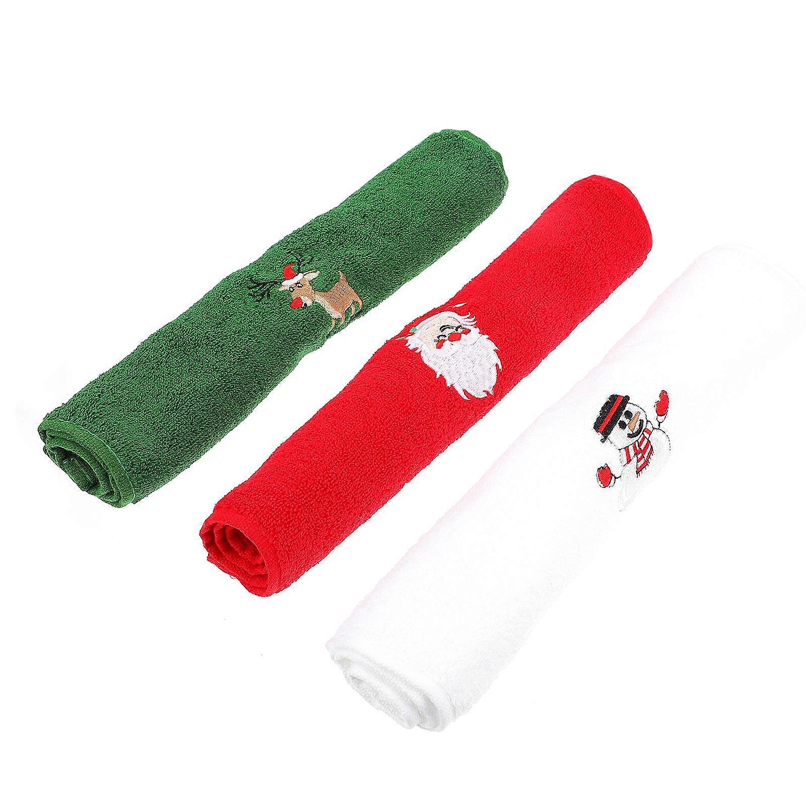 Hanging Hand Towel Christmas Decorative Towels Cotton 45x32cm Breathable 3Set