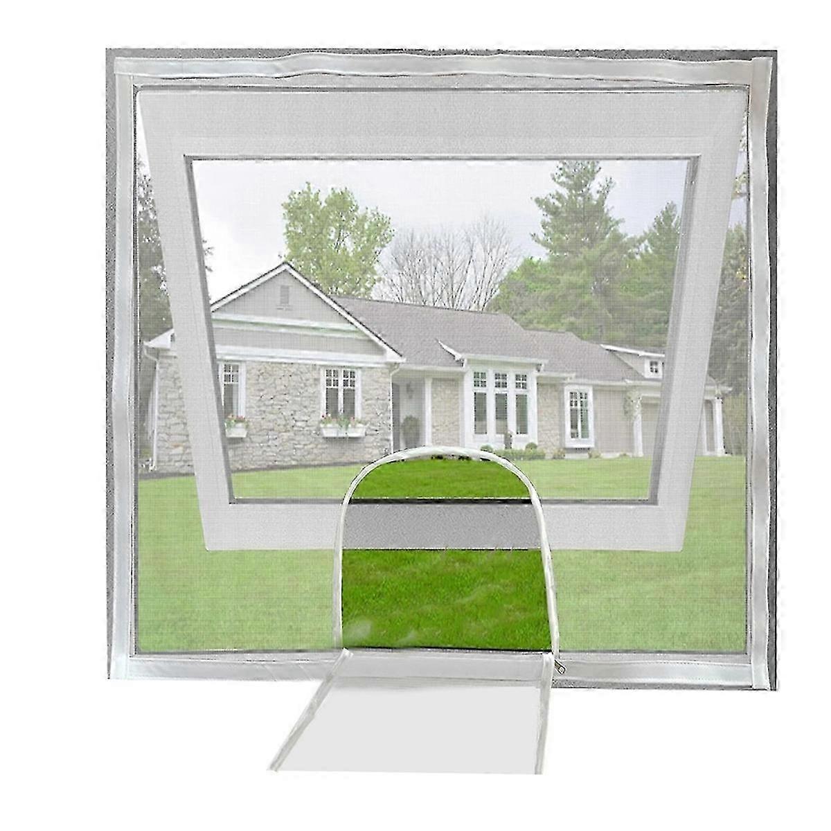 Suitable for Adjustable Window Screen Replacement Kit with Zipper Opening