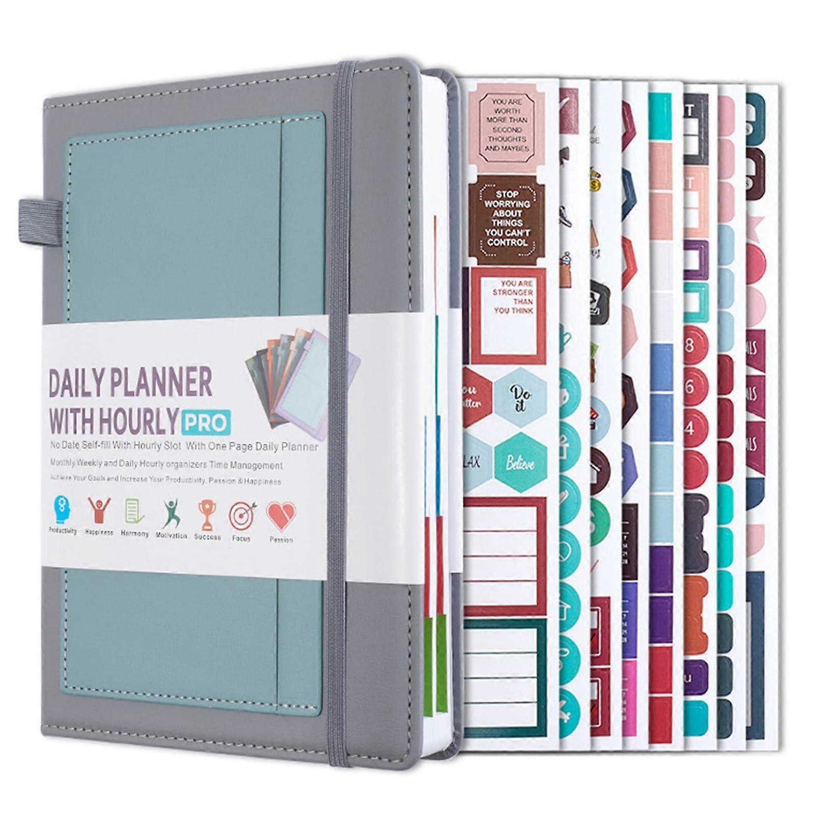 Planer 2025 Gray Weekly Monthly Planner Notebook for School and Office Supplies, Daily Journal with Notes