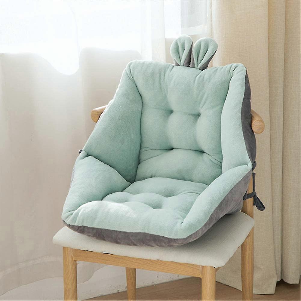 Office Chair Cushion - Plush One-Piece Design with Elastic Strap for Home and Office Comfort - Green Color