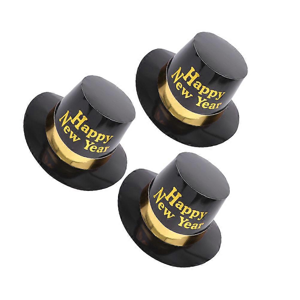 トップハットパーティーデコレーションマンウーマンブラックゴールド30.00X26.00X12.50CM 3個