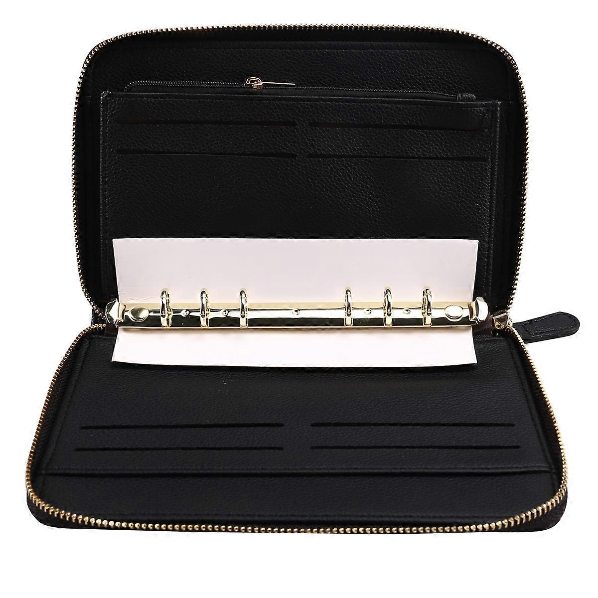 Leather Budget Binder Cash Envelopes System Wallet