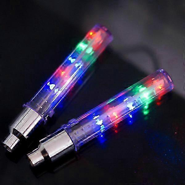 2pcs LED Bicycle Valve Cap Neon Light Bulb White