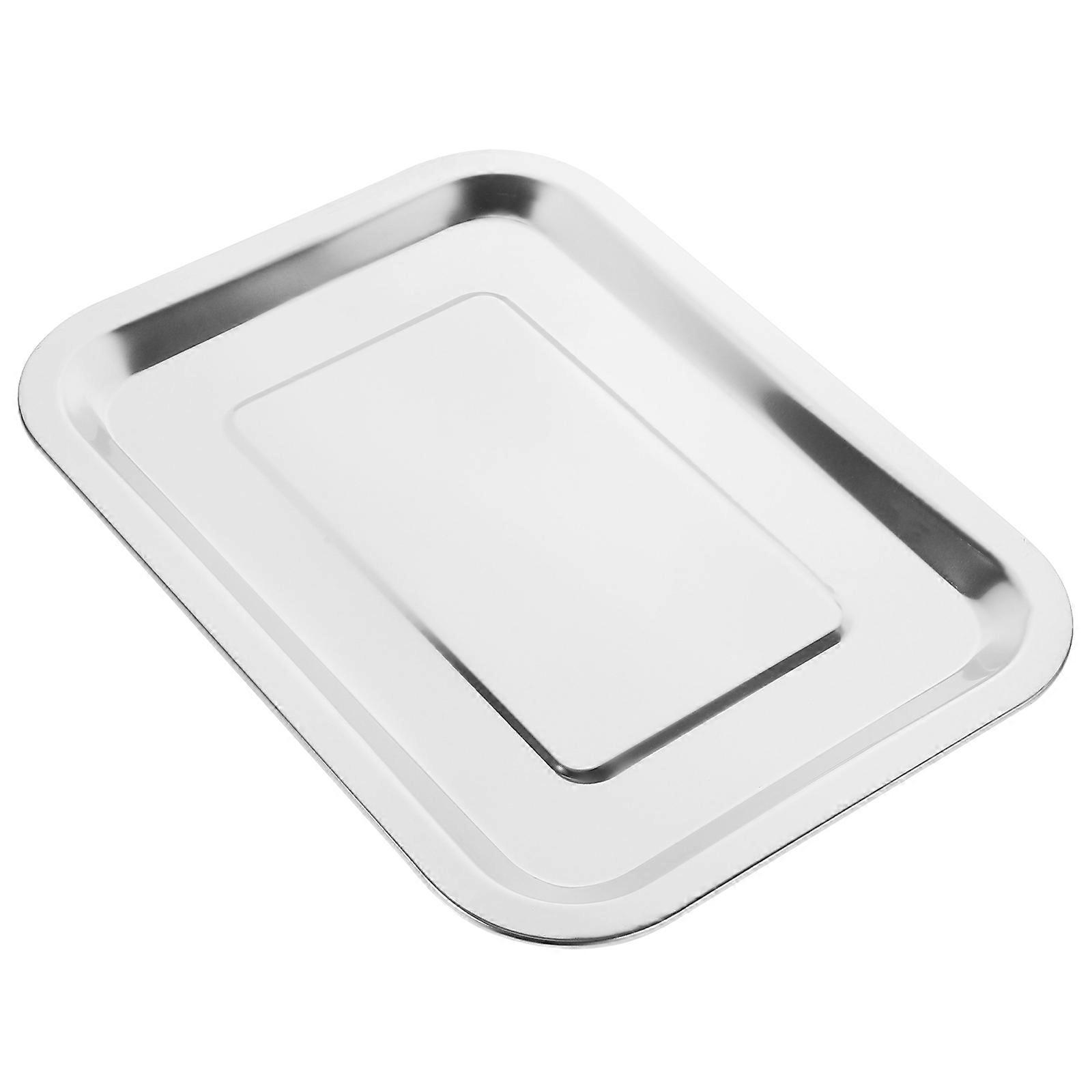 Stainless Steel Deep Edged Baking Tray Pan for Oven, Toaster Oven, and BBQ – Multi Purpose Roasting, Grilling, and Cookie Baking Tray for Home Use