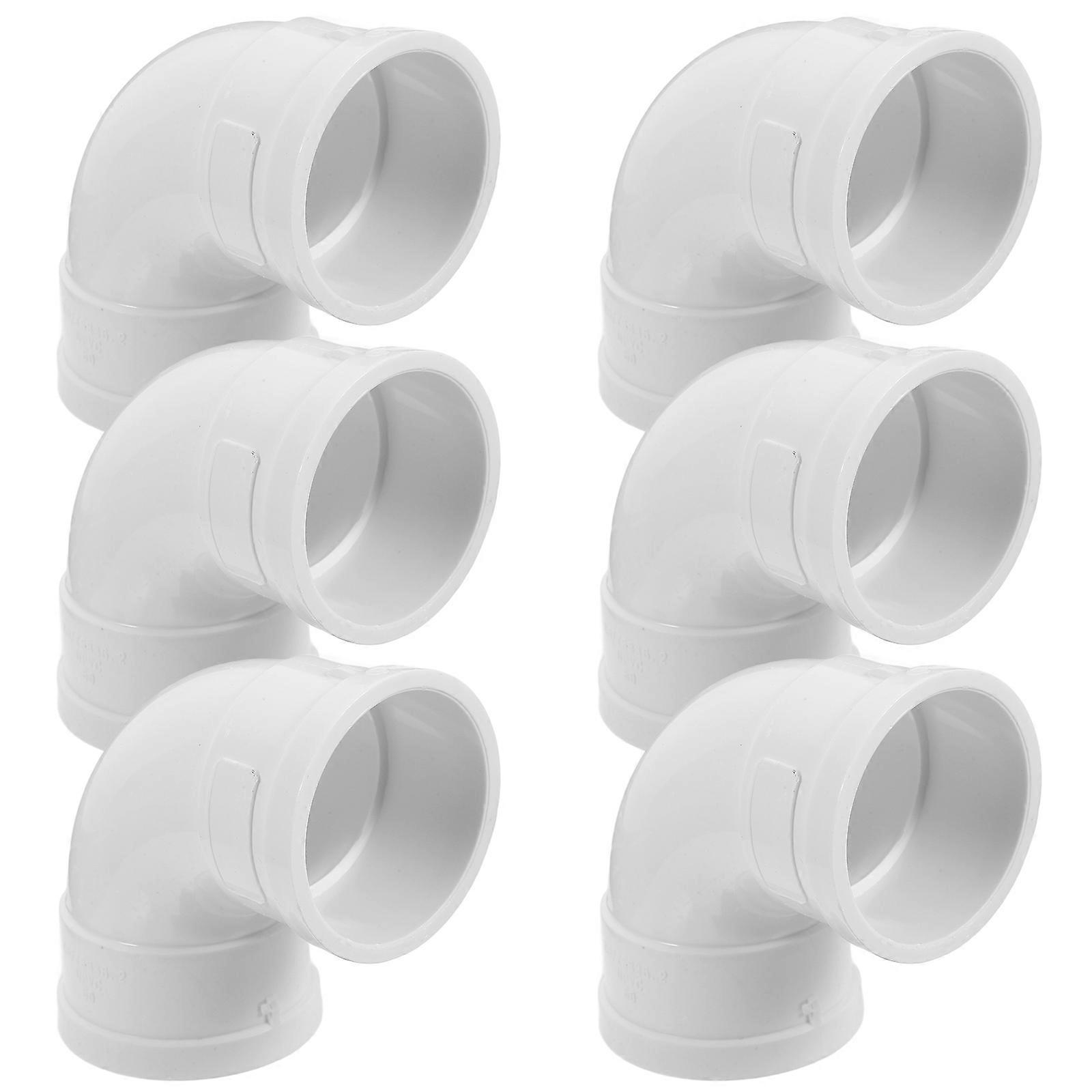 6pcs PVC Drainage Pipe Elbow Fittings for Plumbing & Electrical Wiring – Plastic Corner Connectors for Water and Cable Flow Management