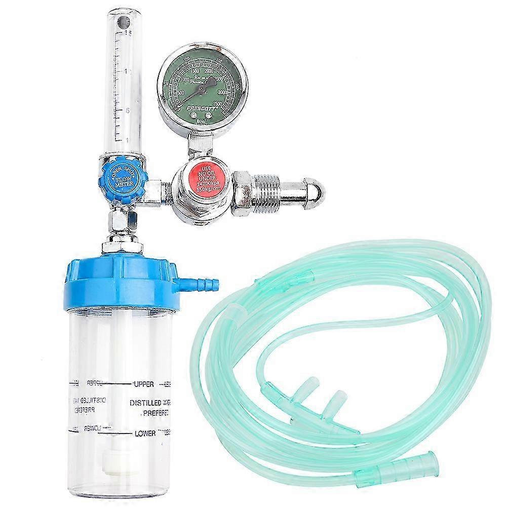 Oxygen Inhalator Meter Zinc Alloy Chrome Plating Reducing Valve G5/8in Male Thread