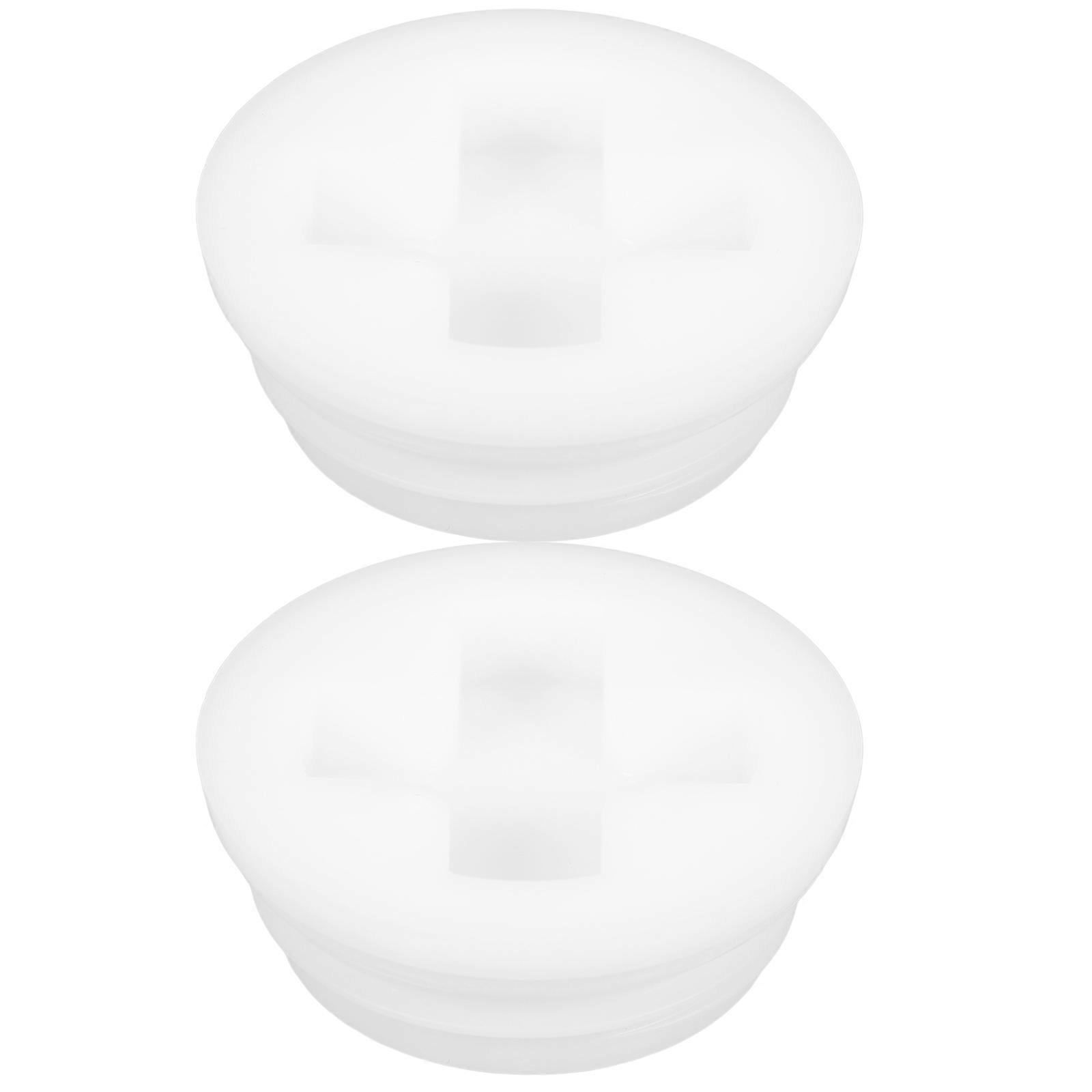 Plastic Barrel Drum Bung Cap For Liquid Storage Solution White 2.91X2.91X1.02IN 2Pcs