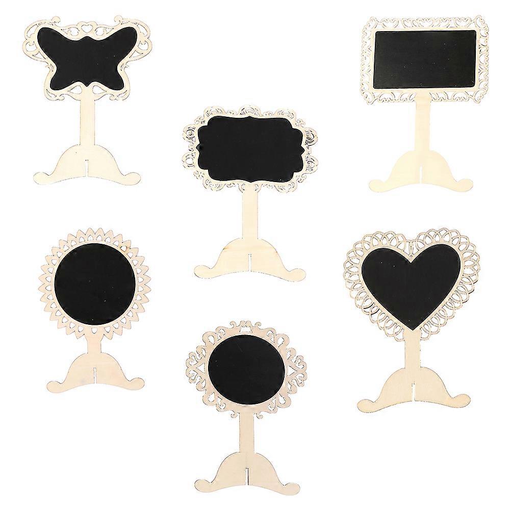 6pcs Standing Blackboard with Decorative Cutouts – Multi Shape Desktop Message & Writing Boards for Home, Store & Educational Use