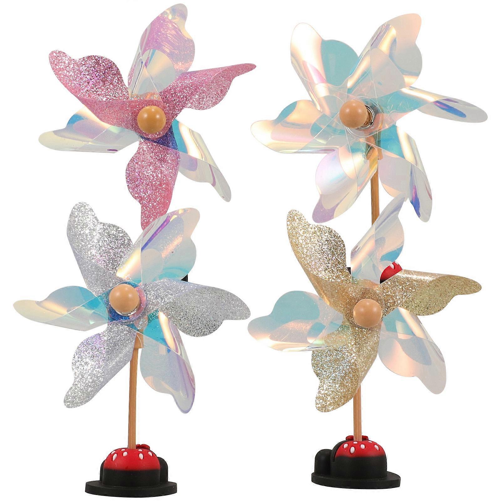 Dashboard Decoration Car Mounted Windmill Assorted Color Decorative 4Pcs