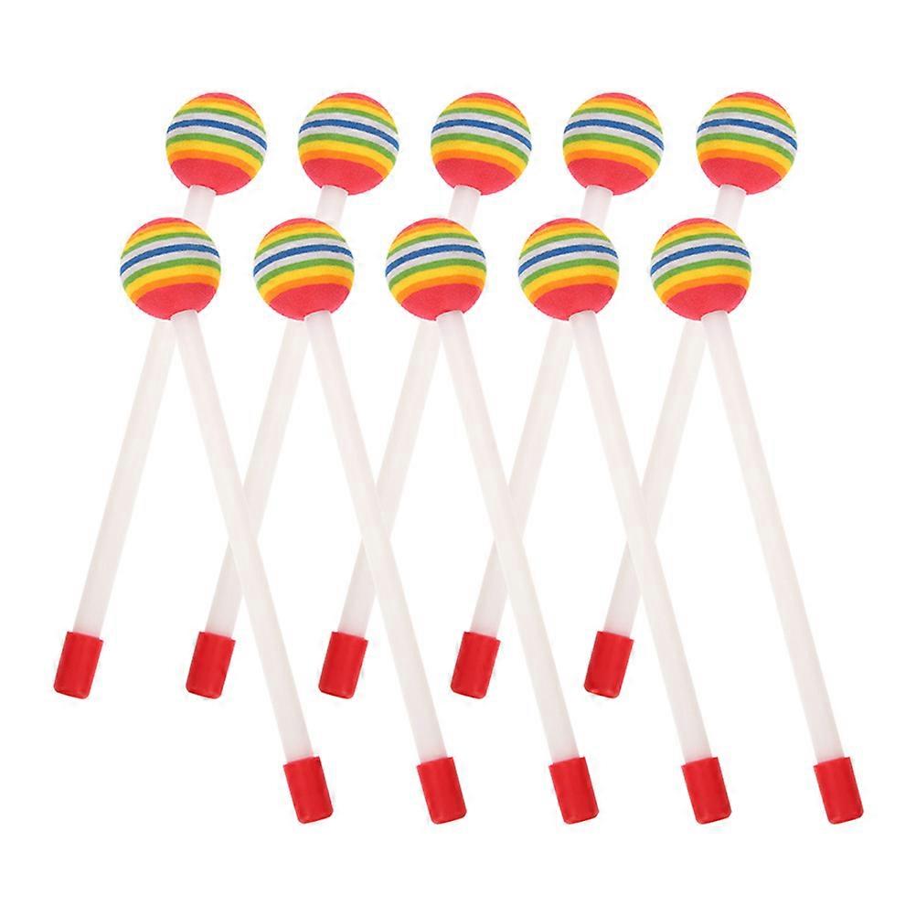 Rainbow Lollipop Drumsticks, 10pcs Set – Comfortable Grip Percussion Sticks for Stage Performance, Ideal for Experienced Drummers
