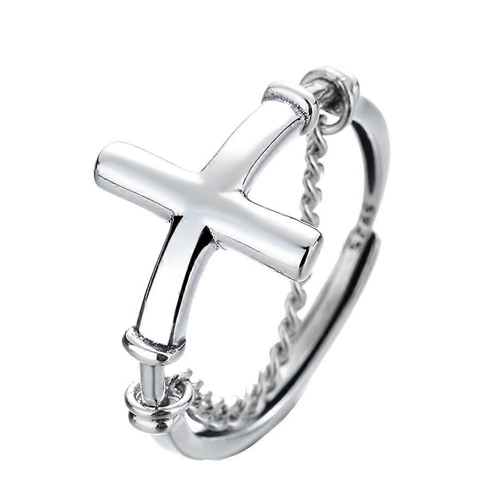 1PC Sterling Splicing Chain Open Finger Ring