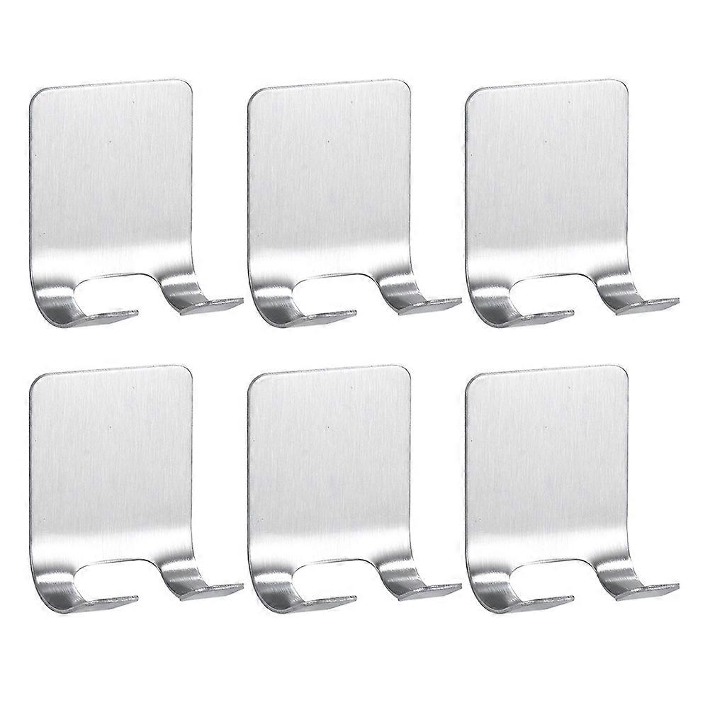 Bathroom Organizer Holder 304 Stainless Steel Shower Area Wall Mountable Silver 6x4.5x3cm 6Pcs