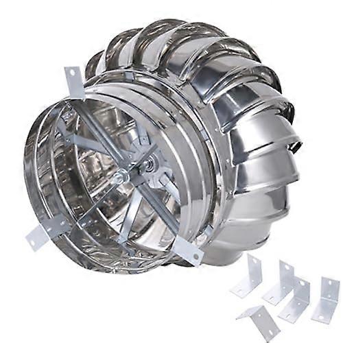 Rotating stainless steel wind cover with fixed feet for PVC pipes and roof vents, prevents movement for breeding facilities, 400 mm.