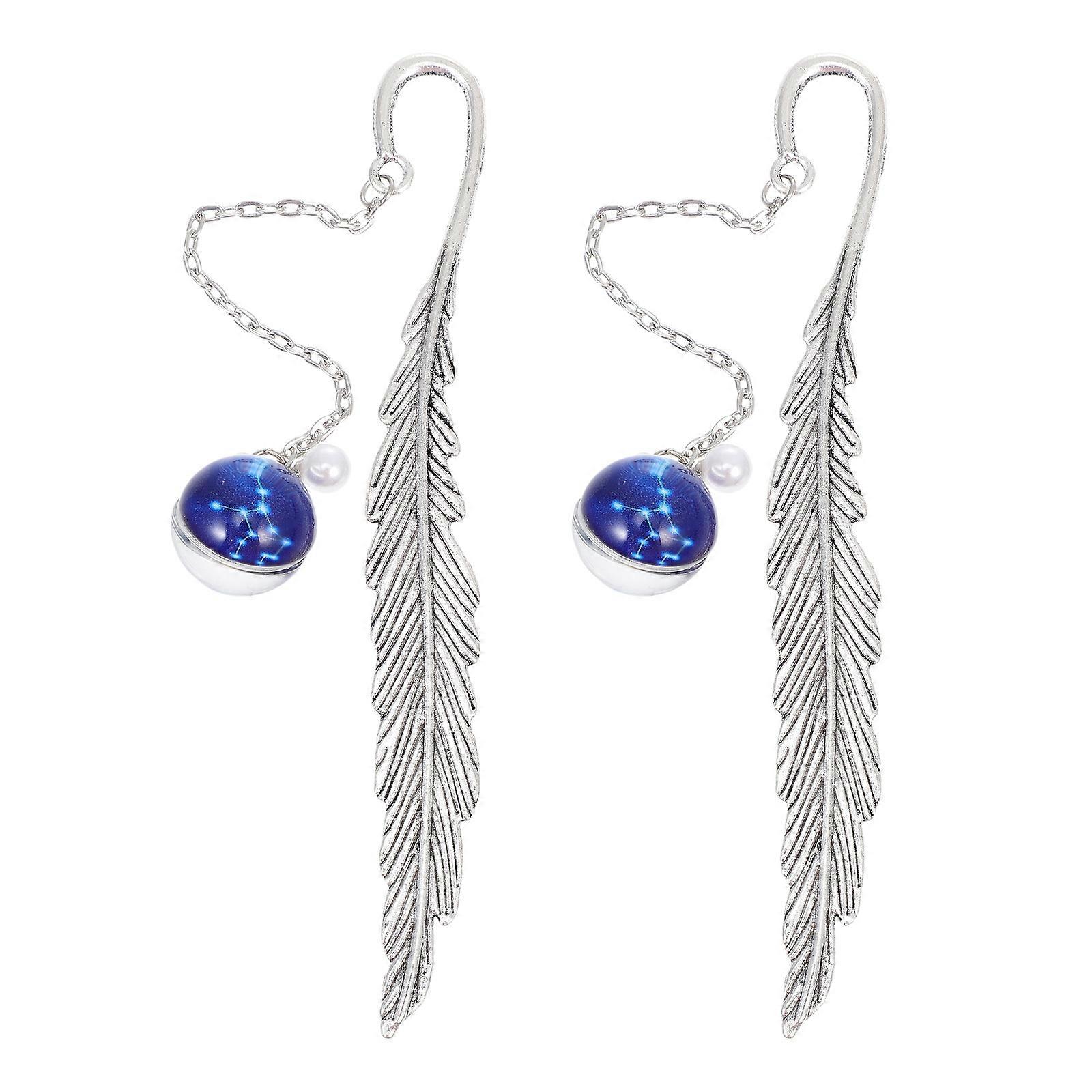 Shaped Bookmarks Iron Natural Stone Locator 2Pack For Books