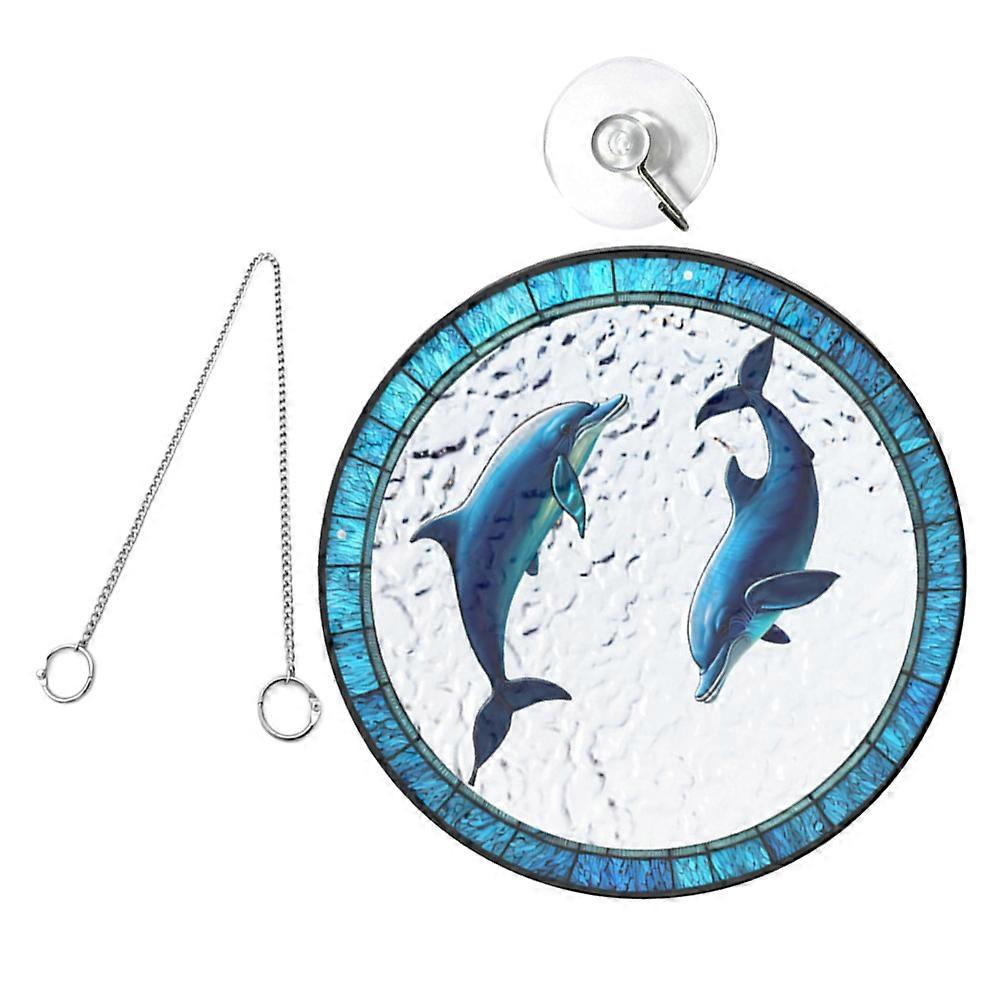 Figurine Hanging Ornaments Dolphin Decor Acrylic Bright Color Design Window Ornament 1Set