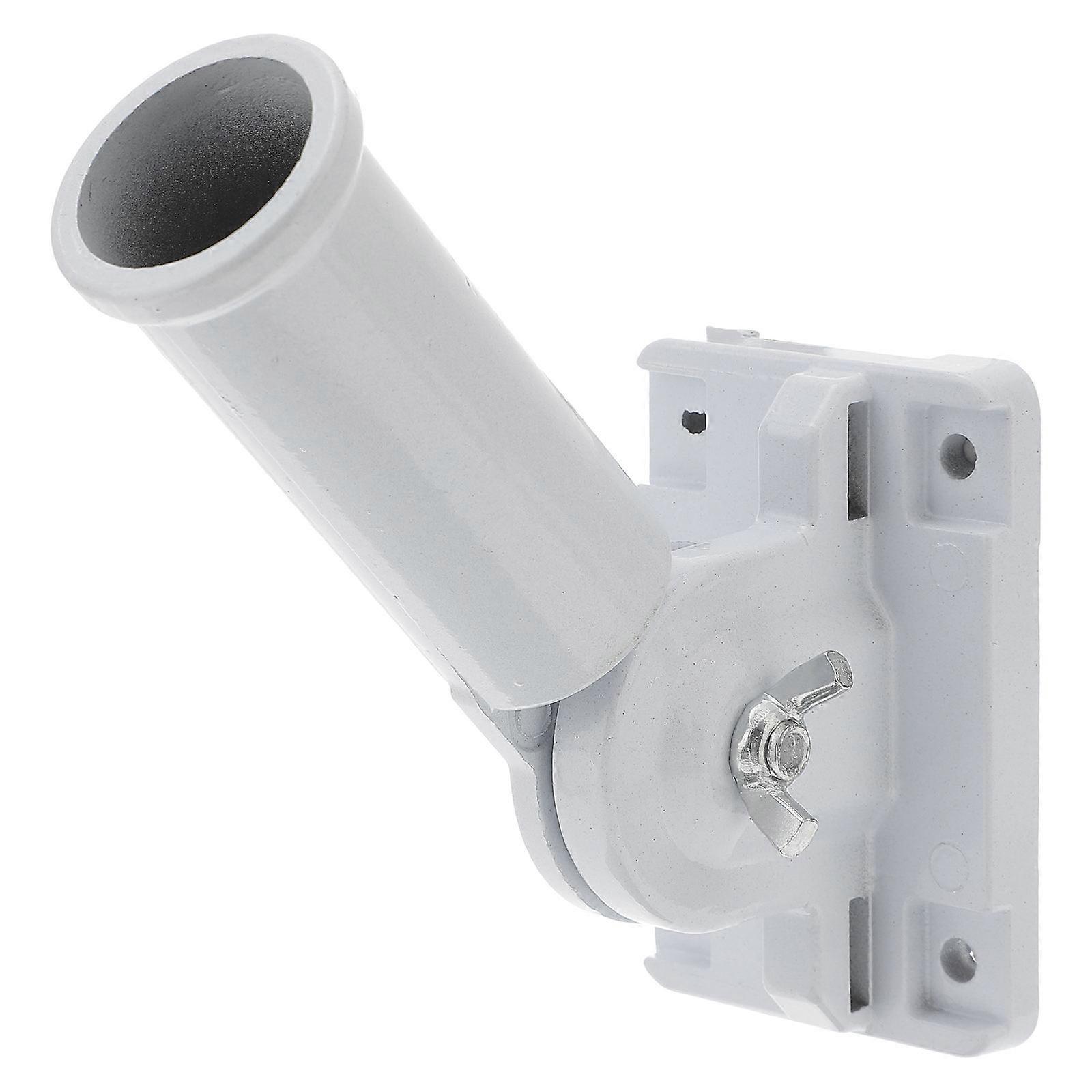 Flag Pole Holder Bracket Adjustable Angle Wall Mounted For Outdoor Equipment 1Pcs White