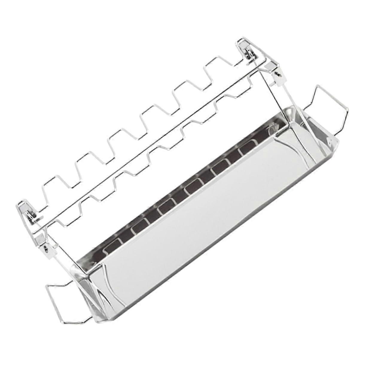 Cabin Chicken Leg Rack Grilled Chicken Frame, Grill Stand, Foldable Grill Grate, Silver