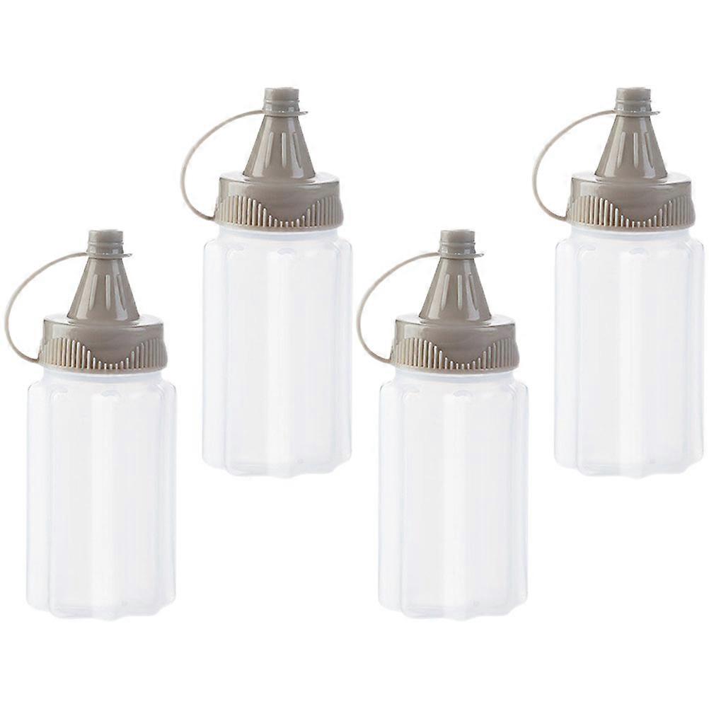 Condiment Squeeze Bottles For Sauces Mini Ketchup Sauce Bottles Barbecue Refillable 4Pcs