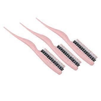 3 pezzi stuzzicare spazzola per capelli manico ergonomico spazzola portatile per stuzzicare pettine a coda di topo per viaggi a casa rosa