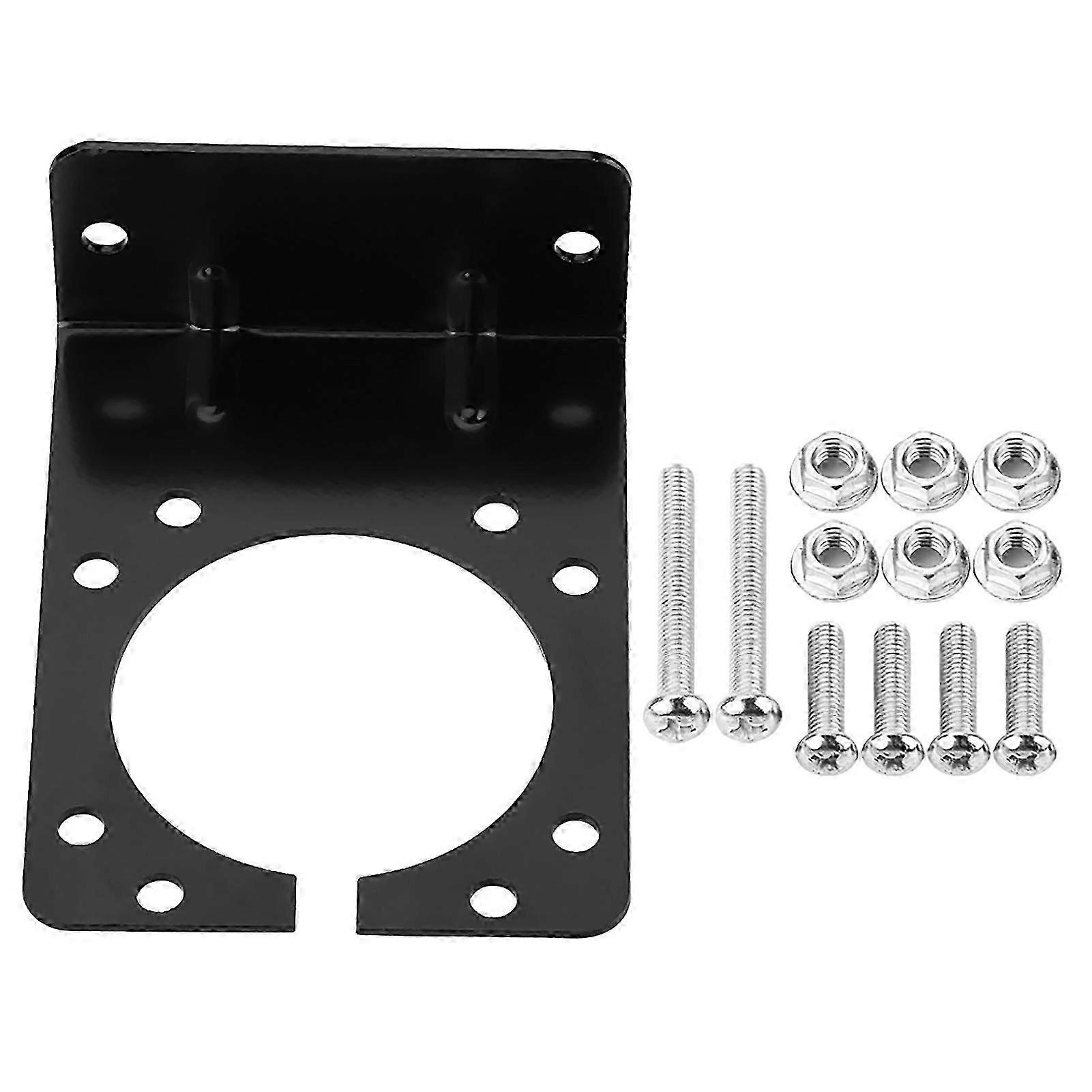 Black Metal Mounting Bracket Holder for 7 Pin Towing Trailer Connector Plug Socket