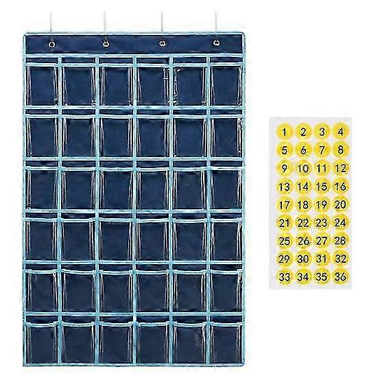 Yousheng Classroom Hanging Organizer with 36 Pockets and Number Stickers, A Cell Phone and Stationery Storage Bag for an Office or Dorm