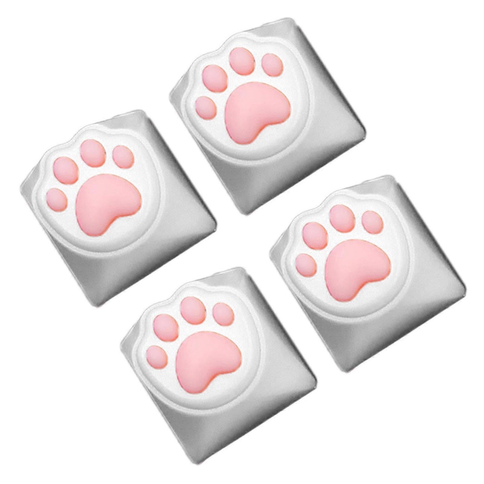 AntiWear Silicone Keycaps Soft CatPaw Texture Noise Reductions Feature for Long Hour Typing Enthusiasts White